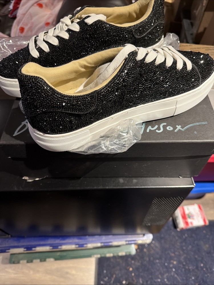 Betsy Johnson Sidny Sneakers Platform Rhinestone Tennis Shoes Women's Size 11 M