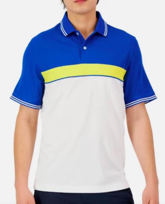 Club Room Mens Striped Trim Performance Polo S NEW $49 100087934MN