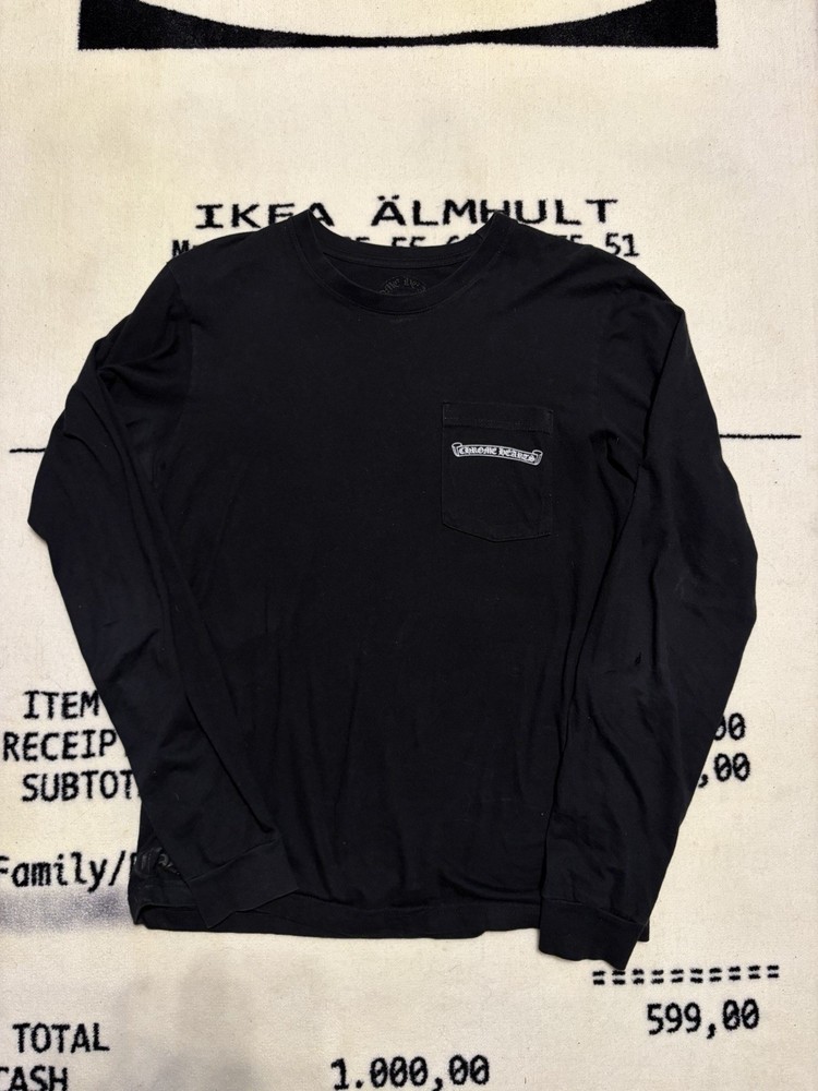 Chrome Hearts Black Graphic Pocket Long Sleeve Cotton T-Shirt Medium