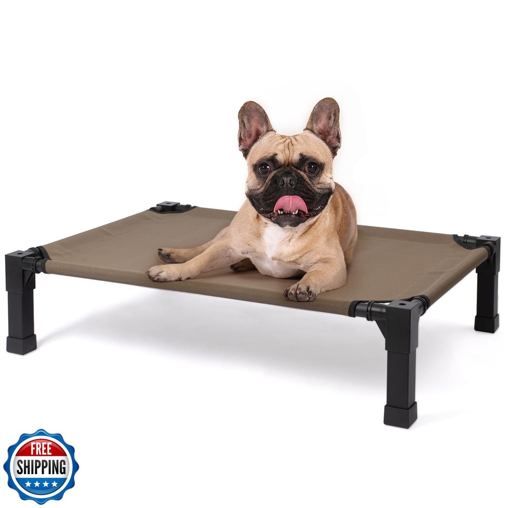 Breathable Mesh Cooling Elevated Dog Bed with Washable Cover and Metal Frame