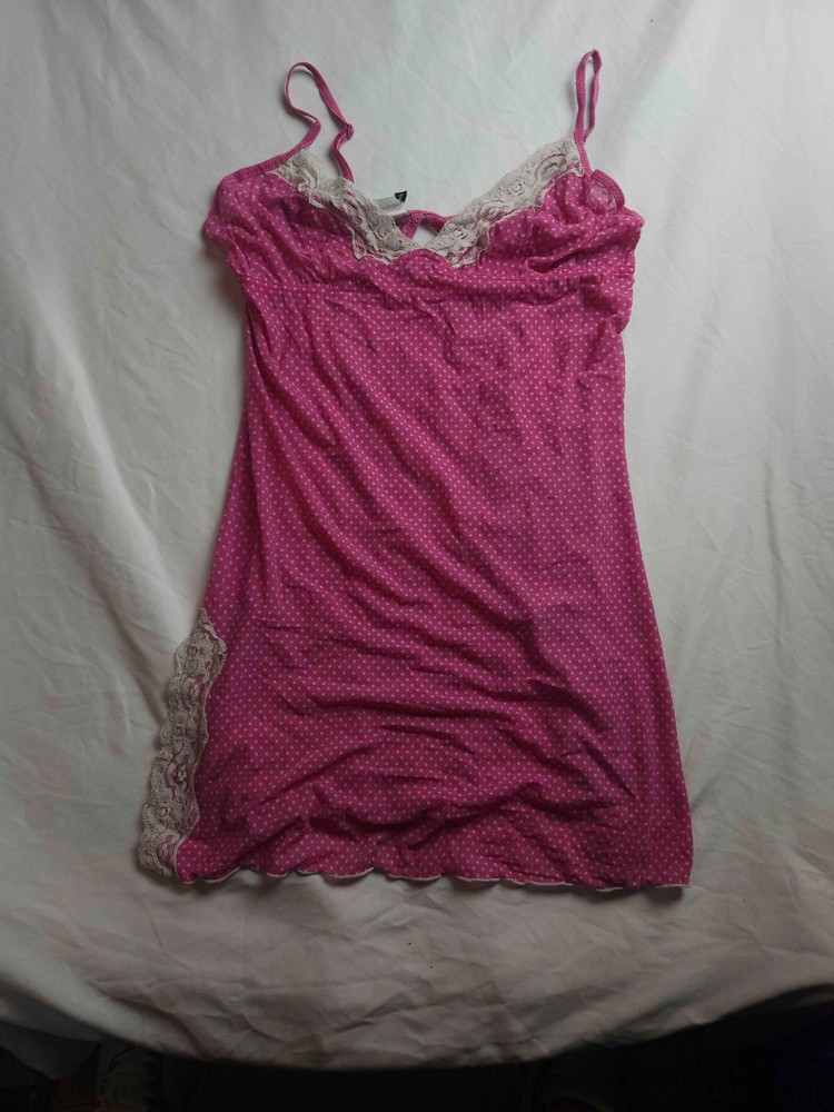 Vintage 90s Rampage Cami Top M Babydoll Pink Soft GIrl Coquette Fairy Barbiecore