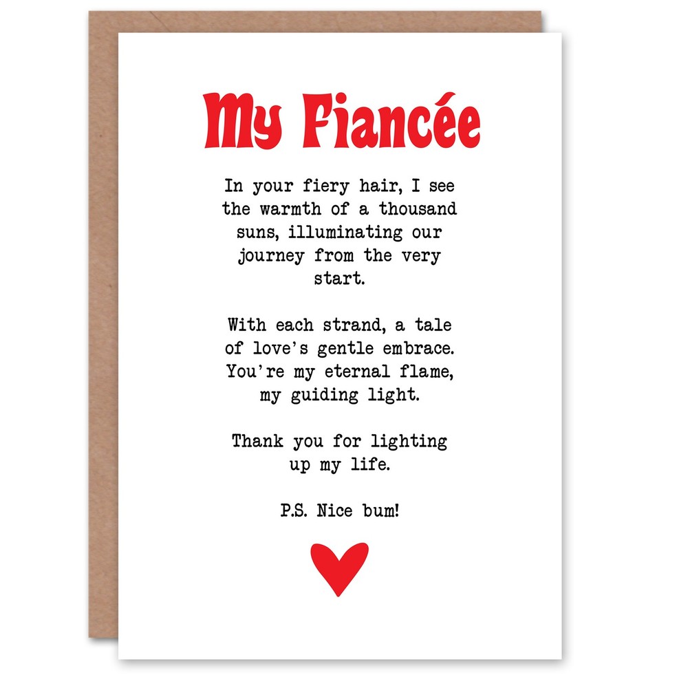 Greeting Card Love Poem Ginger Fianc�e Romantic Funny Valentine's Day