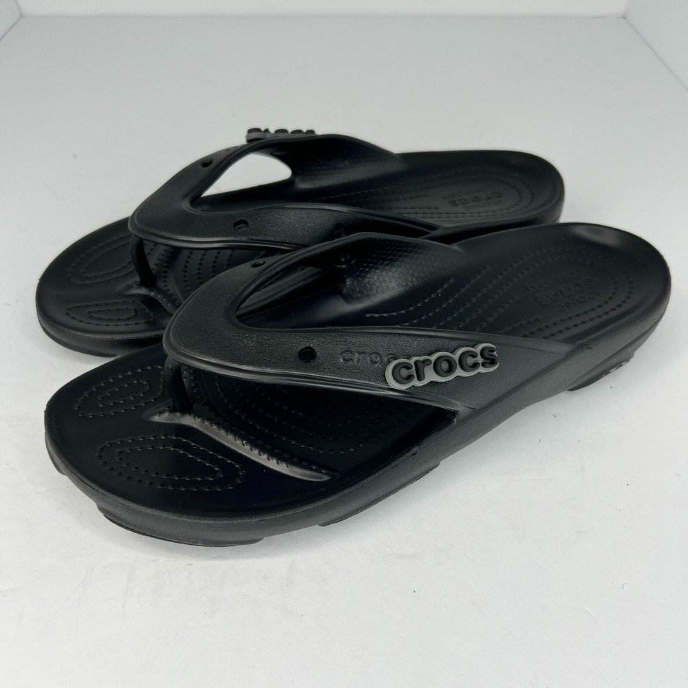 Crocs Unisex Black Classic All Terrain Iconic Comfort  Size 8M 10W Flip Flops