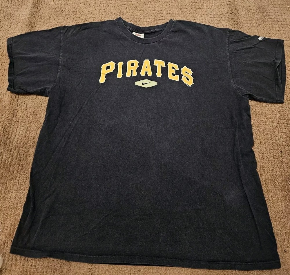 Vintage 2000s Y2K Nike MLB - PITTSBURGH PIRATES - Men's Black T-SHIRT - 2XL