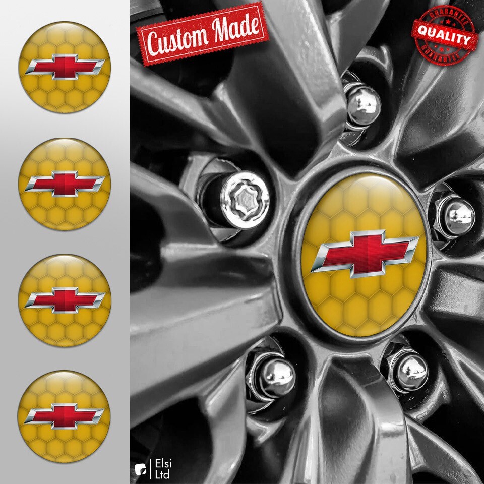 Chevrolet Wheel Cap Decals - 4pc Custom Rim Emblem Set