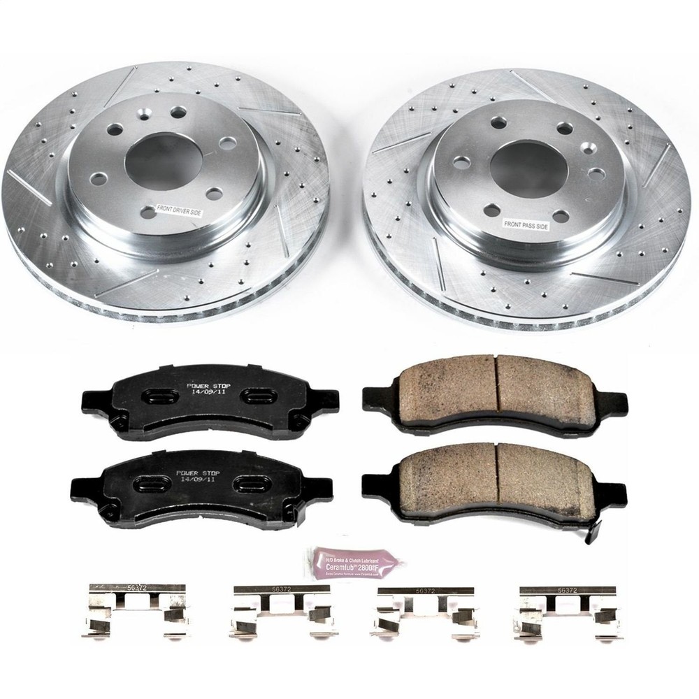 Power Stop K4657-36 Truck and Towing Z36 Brake Pad & Rotor Kit Cross-Drilled and