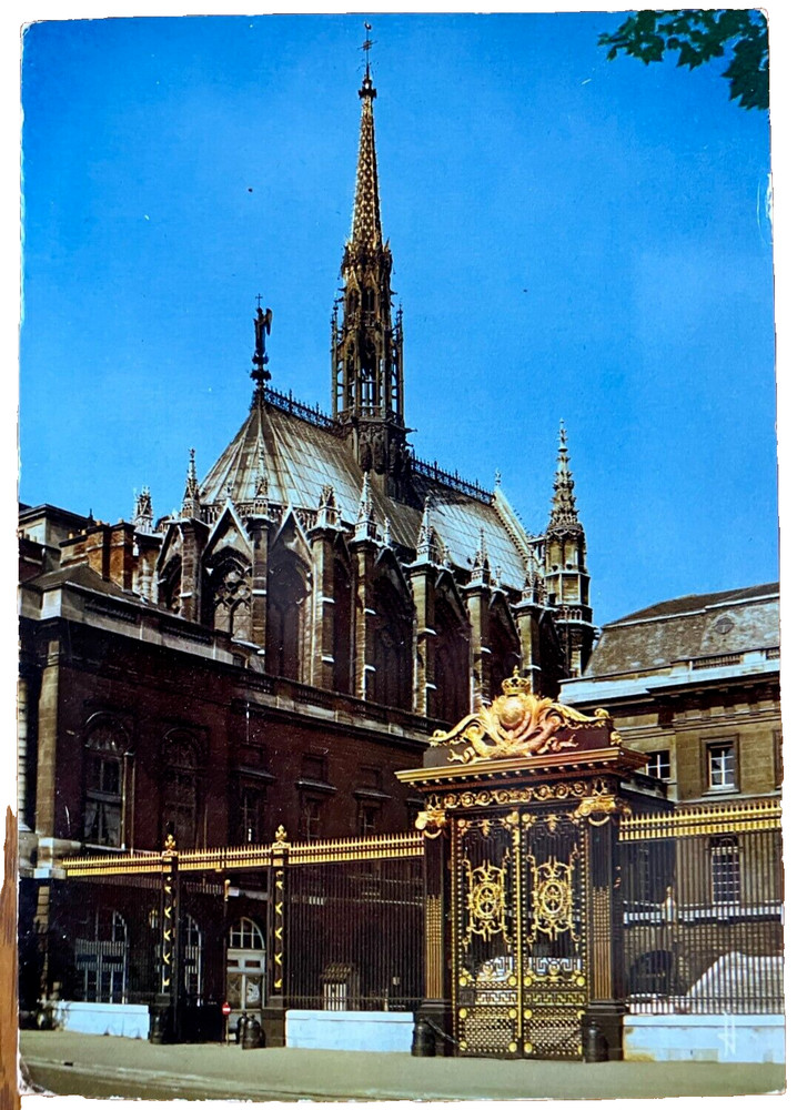 Vintage postcard: La Sainte-Chapelle built in mid-13th century, Paris, France