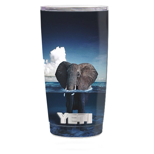Skin Decal for Yeti 20 oz Rambler Tumbler Cup / Elephant under water