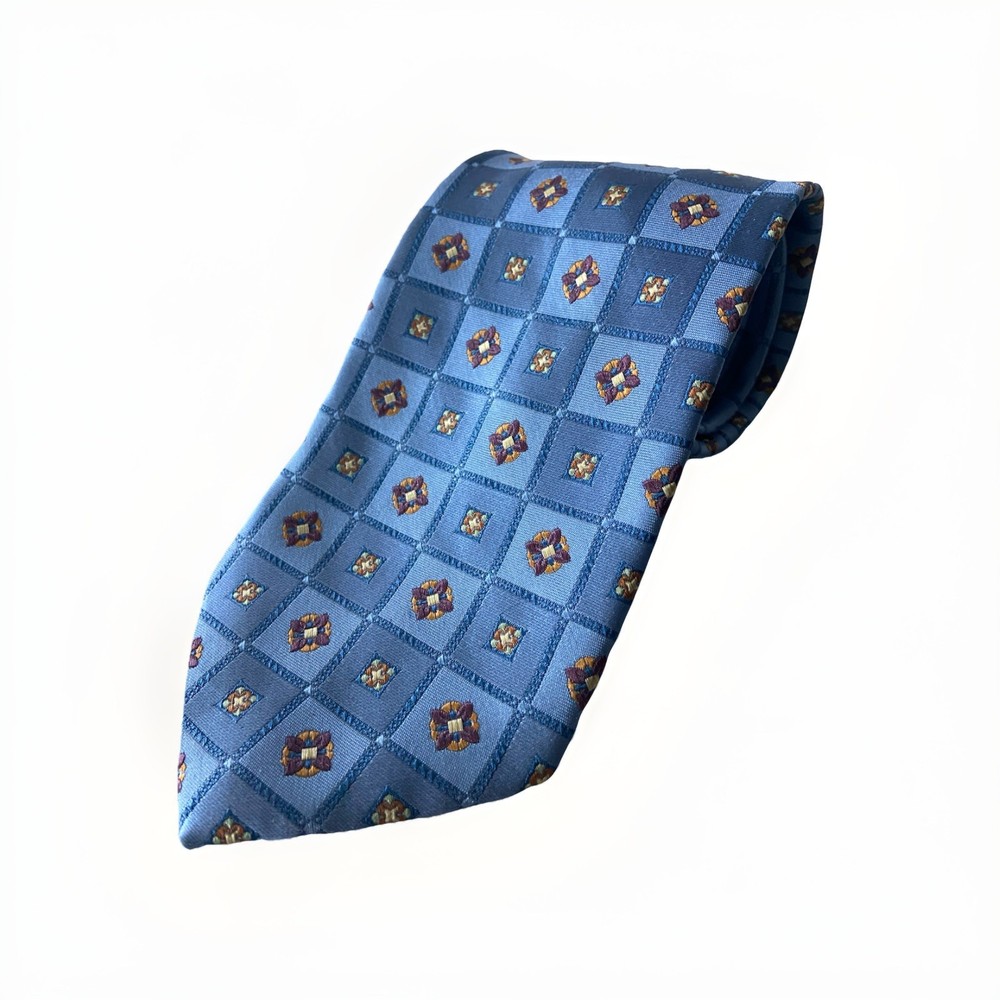 Jos. A. Bank Jacquard Design Geo Pattern Silk Neck Tie Made In Italy 60 x 3.5