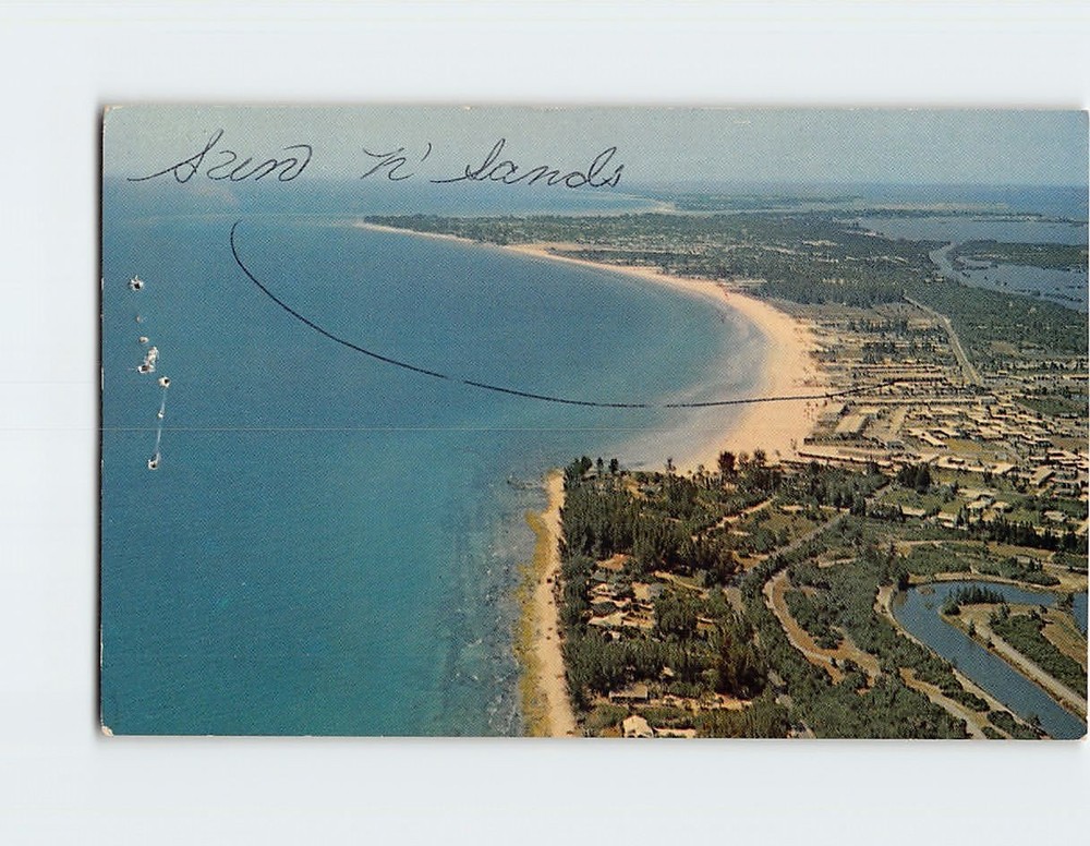 Postcard World famous Crescent Beach and Resort Area Siesta Key Florida USA