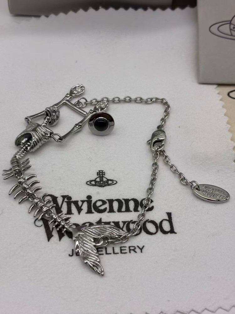 Vivienne Westwood Ariel Skeleton Mermaid Skull Orb Bracelet B86