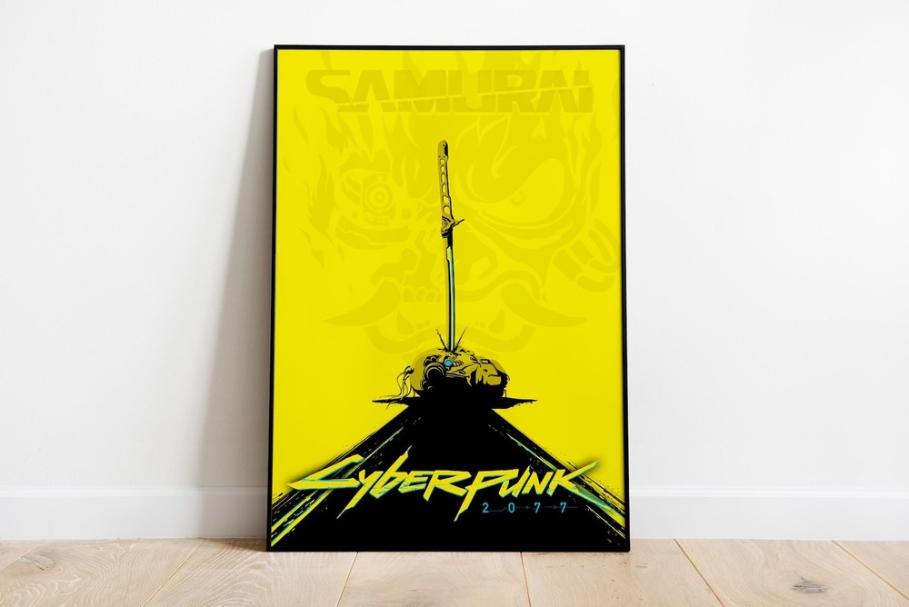 Cyberpunk 2077 Poster Gift for Gamer Retro Video Game Print Room Wall Art Decor