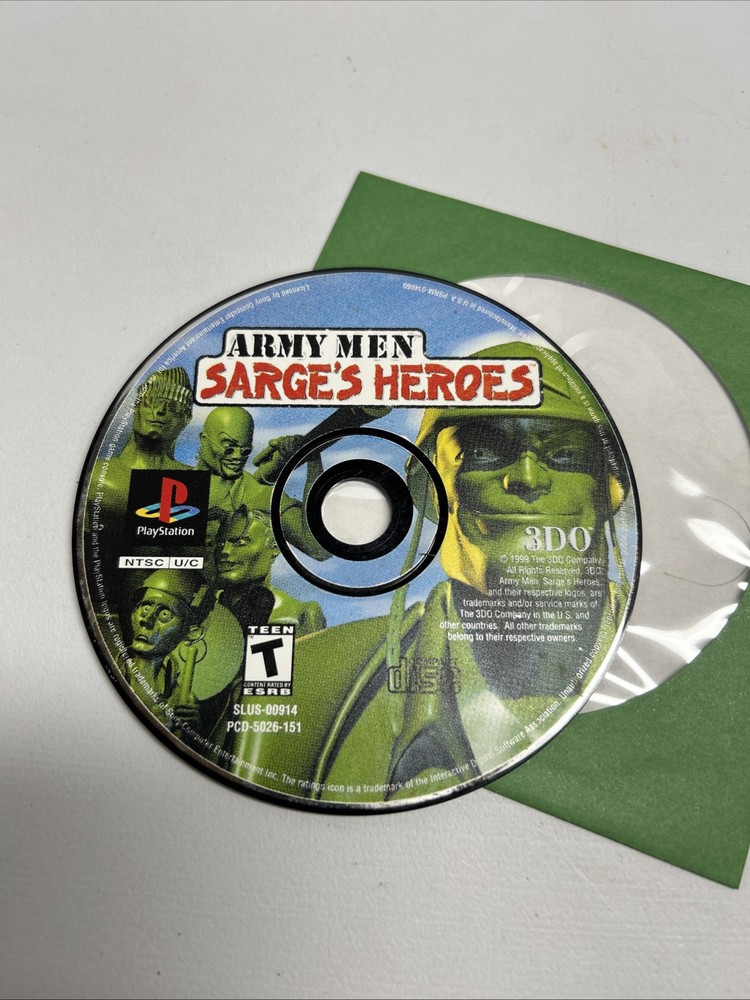 Army Men: Sarge's Heroes (Sony PlayStation 1, 2000) Disc Only Tested