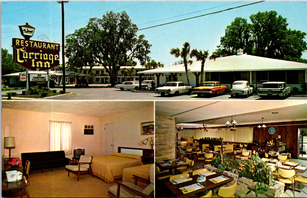 Vintage Postcard Carriage Inn Cross City Florida Largest Motel
