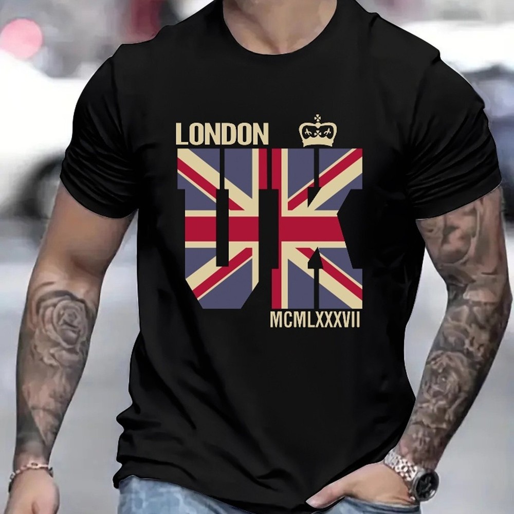 British Flag Men's Summer Casual Short Sleeve T-shirt