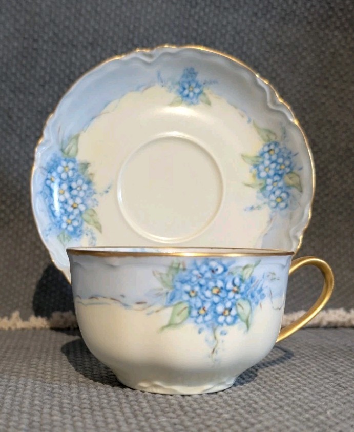 Hutschenreuther Selb Bavaria Tea Cup & Saucer Set Turvel Shape