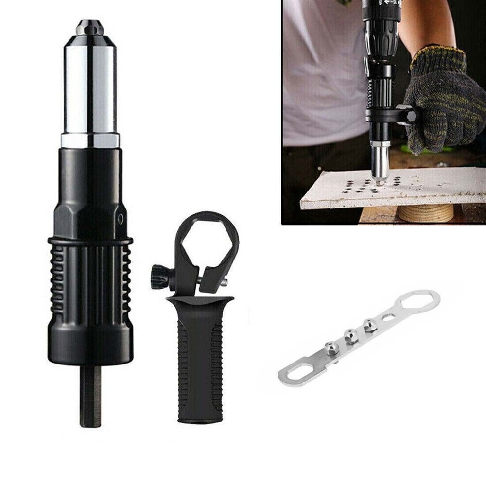 Professional Electric Rivet Nut Gun Adaptor Insert Cordless Power Drill Tool Kit