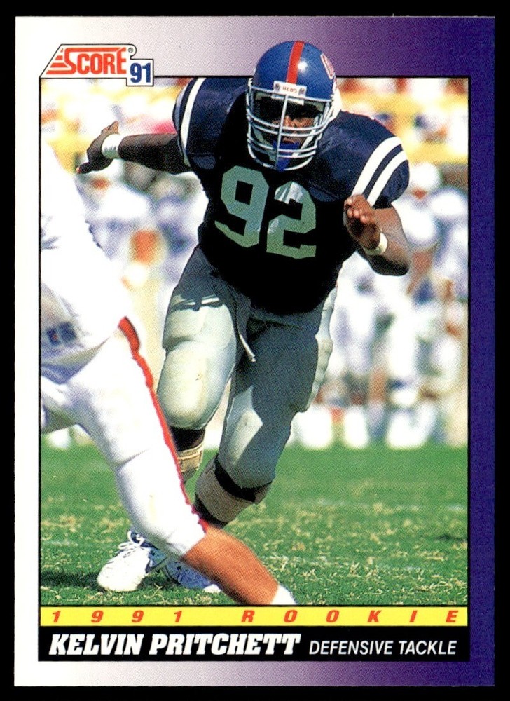 1991 Score Kelvin Pritchett Rookie Detroit Lions #599