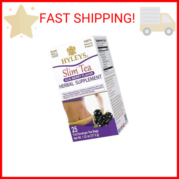 Hyleys Slim Tea Acai Berry with Green Tea & Senna - Herbal Weight Loss Detox Cle-image