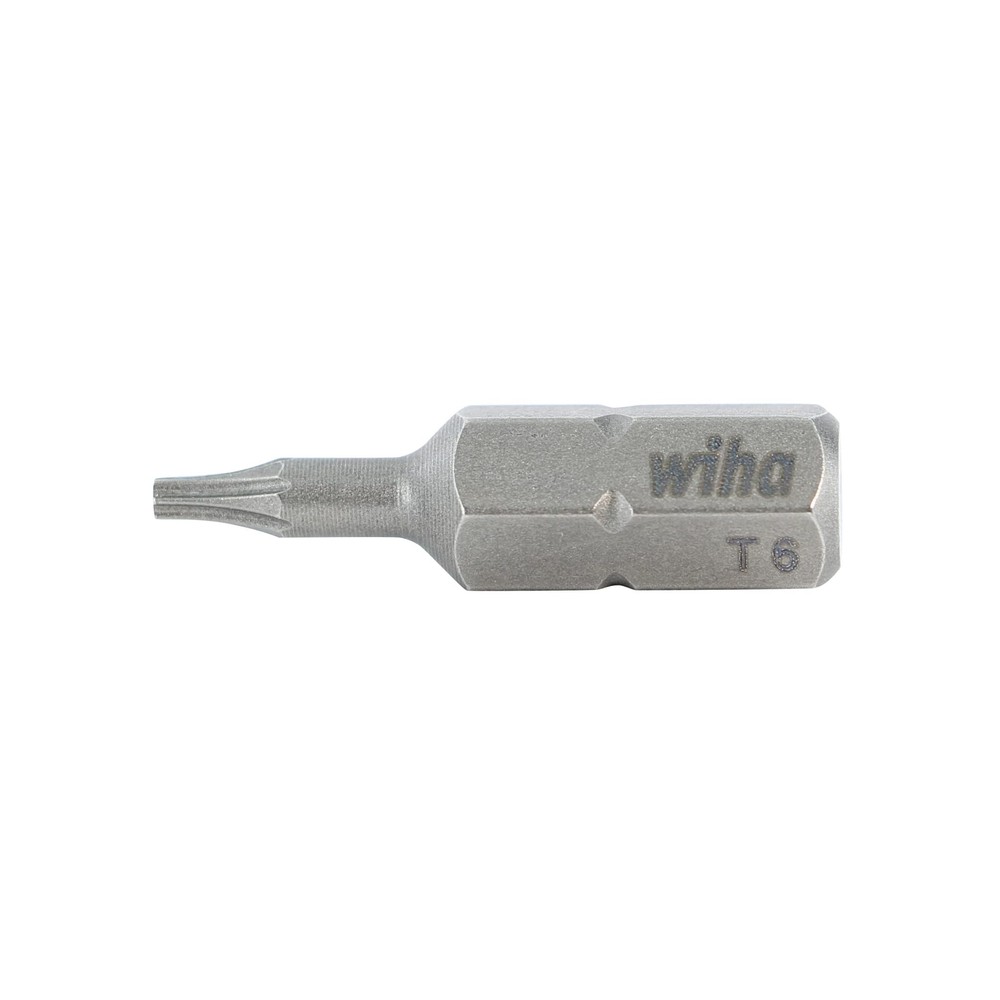 Wiha 71506 Torx Insert Bits 1/4-Inch Hex Drive T6 by 25 mm 10-Pack