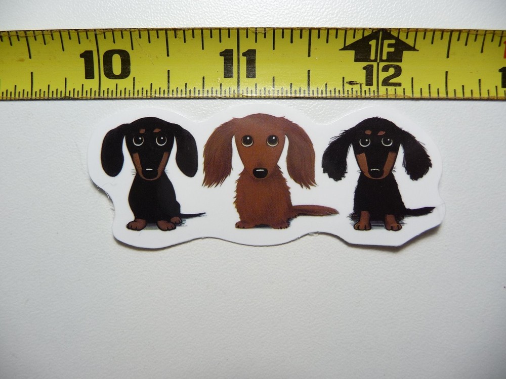 Dachshund Triplets Sticker Decal - Cute Brothers Sisters Dog Pet Pride