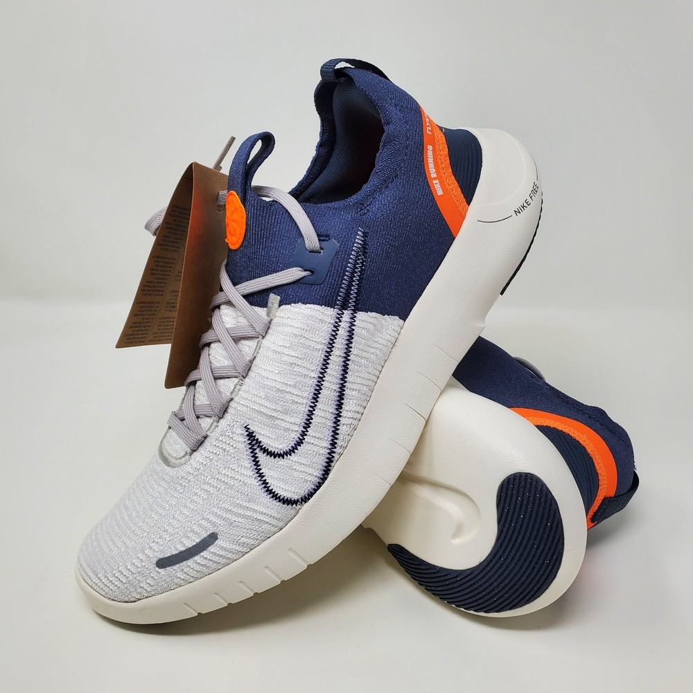 Nike Free Run Flyknit White Blue Running Sneaker Shoe FB1276-004 Men's Size 10