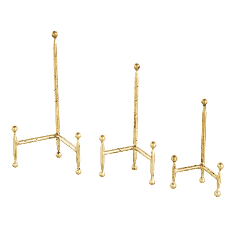 Slim metal tabletop easel with ball accents - set of 3 for elegant displays
