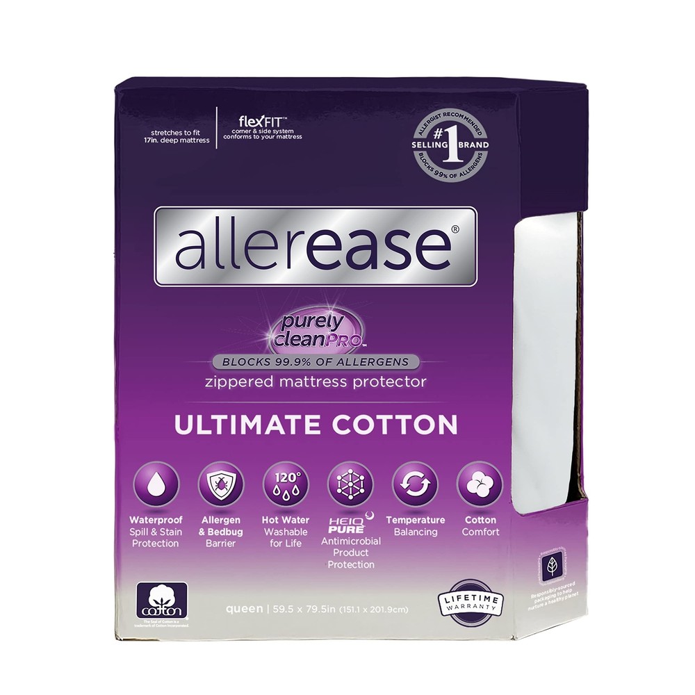 AllerEase Ultimate Allergy Protection and Comfort Zippered Mattress Protector...