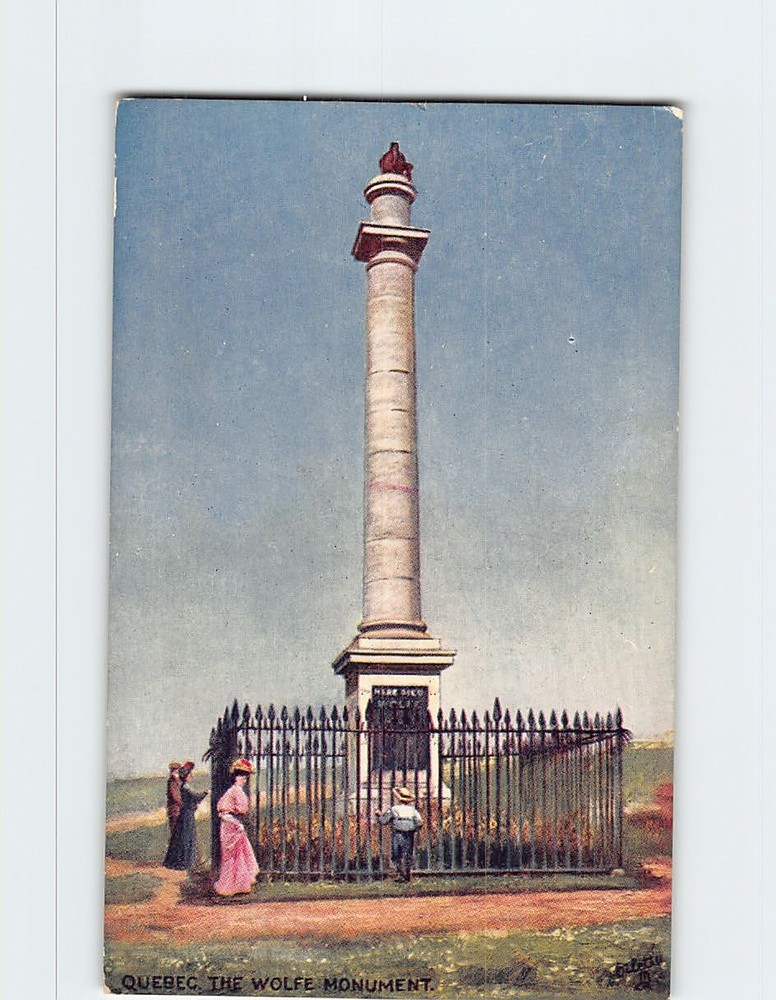 Postcard Wolfe-Montcalm Monument Quebec City Quebec Canada