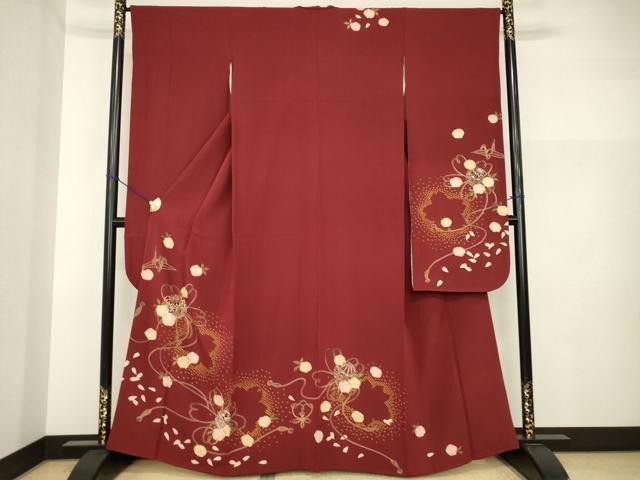 Heiwaya Luxurious Silk Kimono Embroidery Flower Ball Long Sleeves