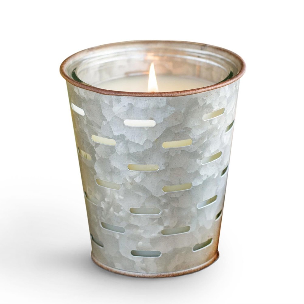Frost On The Pumpkins Olive Bucket Candle 12 Oz Rustic Fall Scent