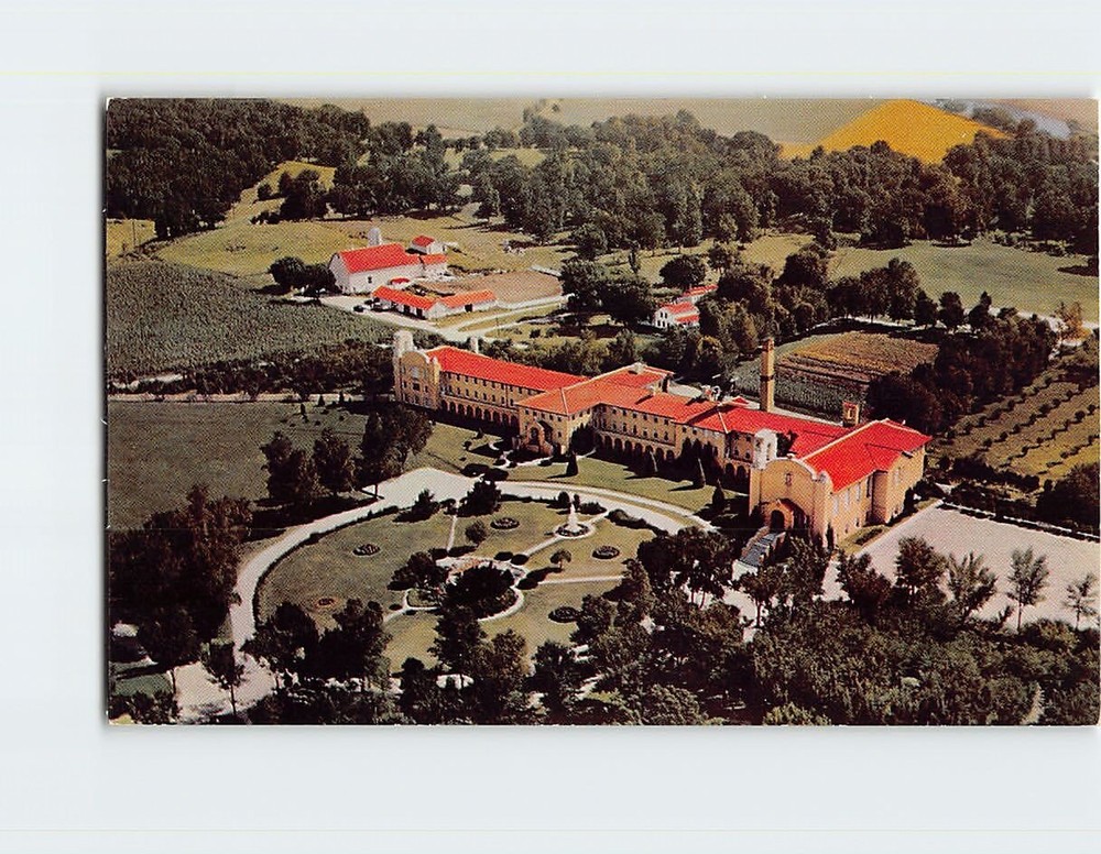 Postcard Aerial View St Francis Monastery & College Burlington Wisconsin