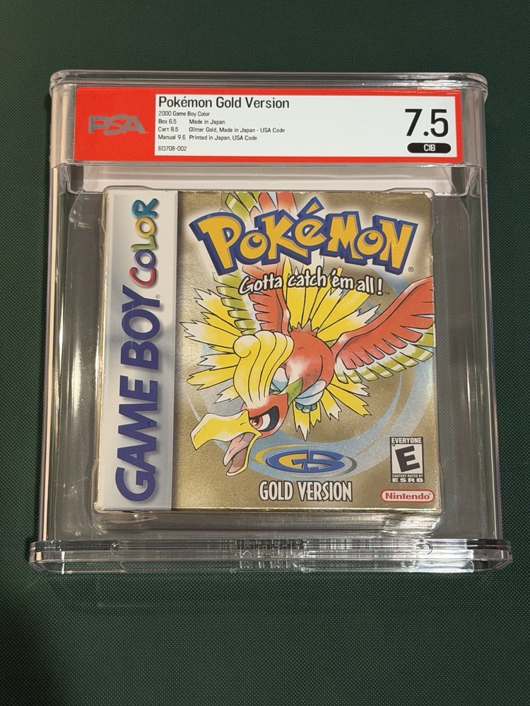 Pokemon Gold Nintendo Gameboy CIB complete In Box PSA 7.5 Graded