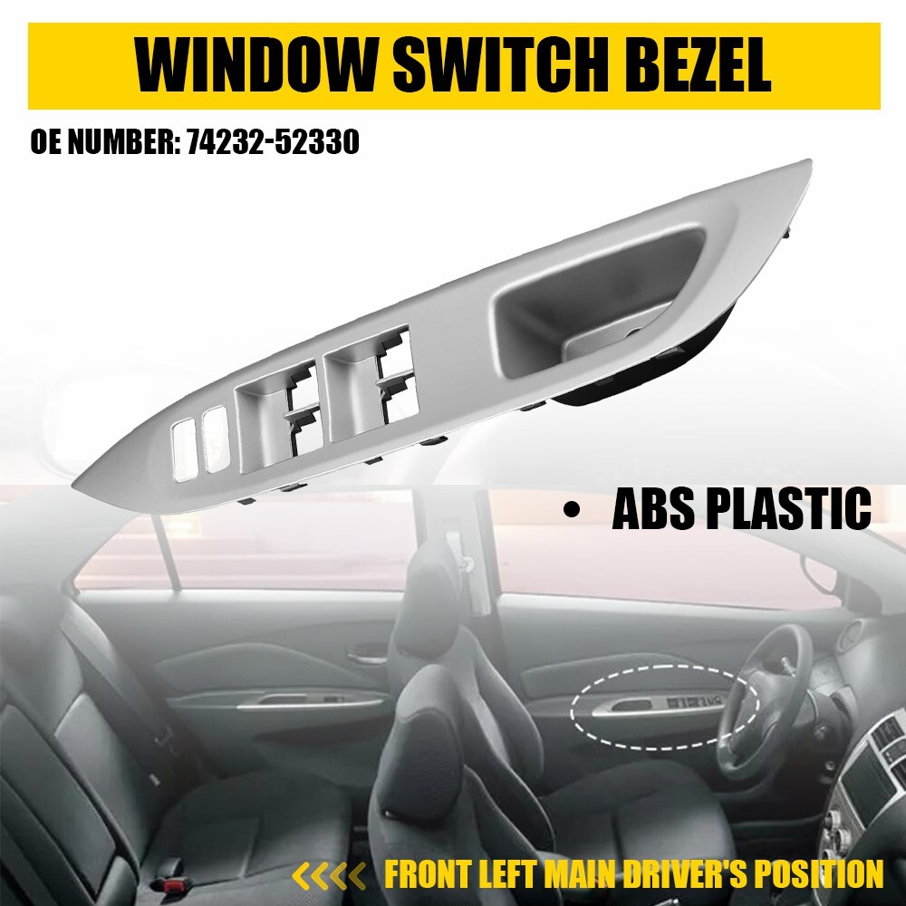 FOR 2007-2010 YARIS 4Door SEDAN MASTER POWER WINDOW SWITCH BEZEL TRIM SILVER M