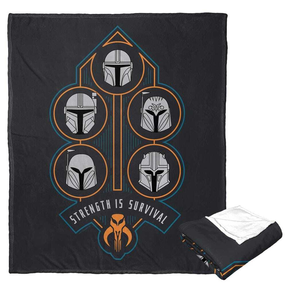 Star Wars The Mandalorian Strength Is Survival Silk Touch Multi-Colored Throw Bl