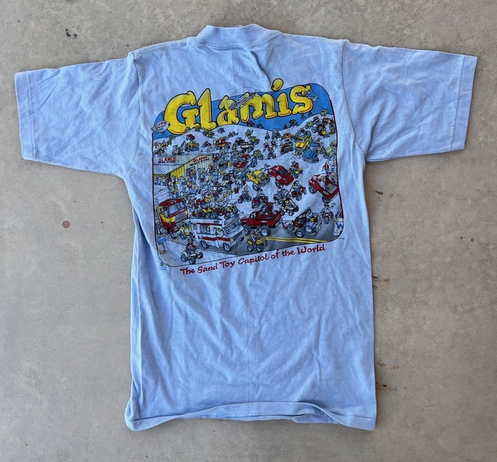 Vintage Glamis Shirt Small 80s Sand Dunes Off Roading Cartoon California Beach