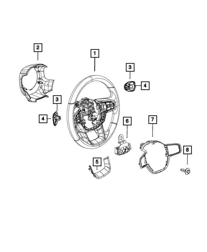 Genuine Mopar Steering Wheel Bezel 6WR69TX7AA