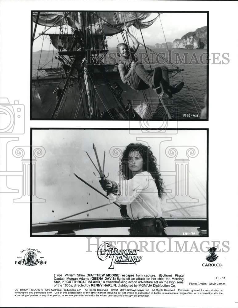 1995 Press Photo Matthew Modine and Geena Davis star in 