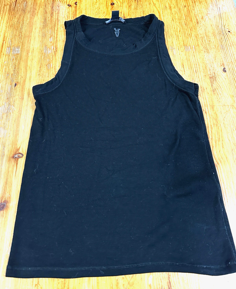 All Saints Women Tank Top Rina Black Sleeveless High Neck Tencel size 8