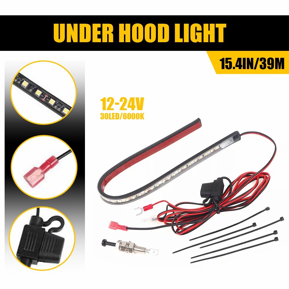 Under Hood Light LED Strip Kit on/off - Automatic fits Any Vehicle - Universal