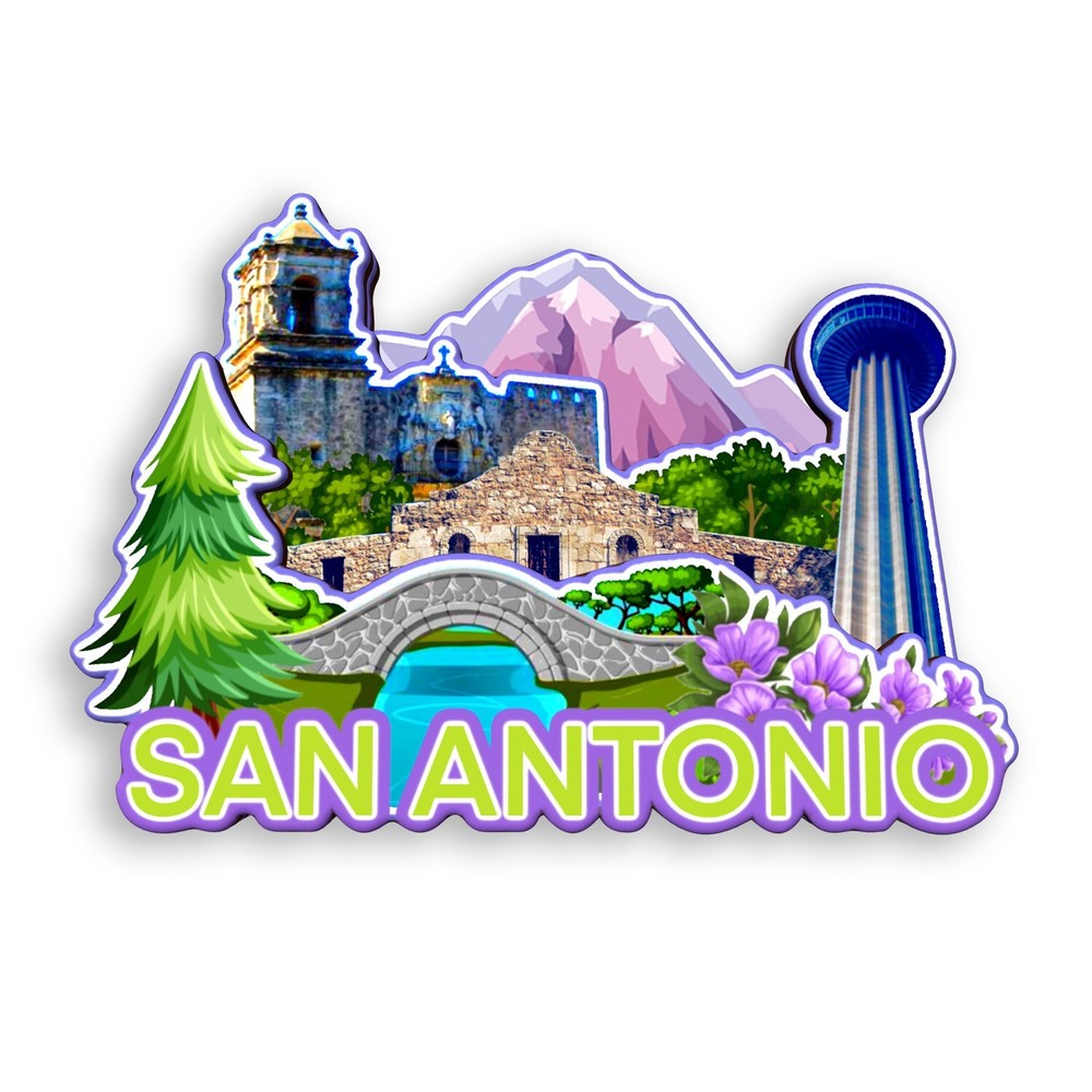 San Antonio Texas USA Refrigerator magnet 3D travel souvenirs wood craft gifts