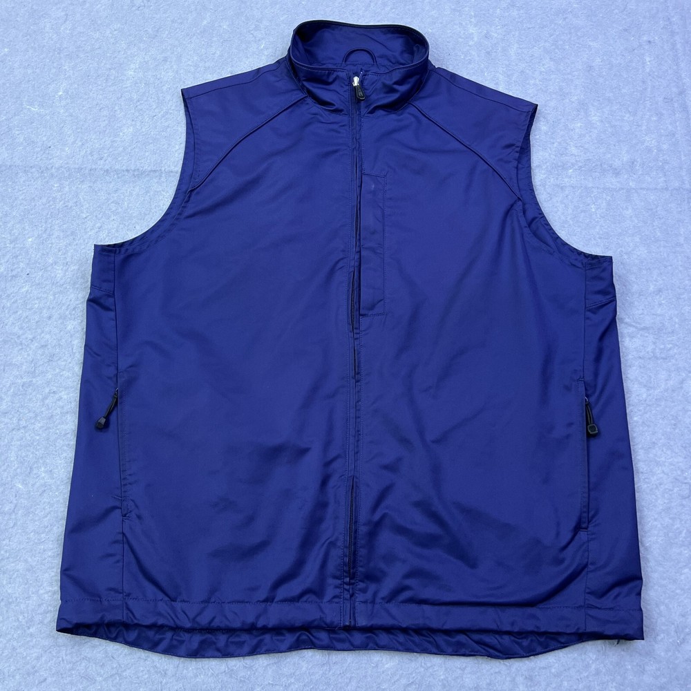 Polo Golf Ralph Lauren Vest Mens L Blue Sleeveless Full Zip Windbreaker Jacket*