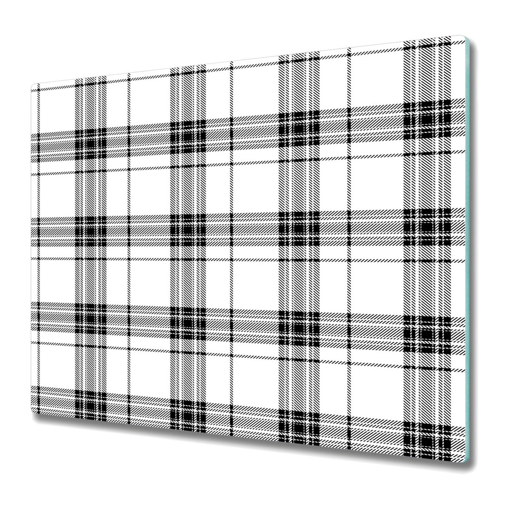 Glass Cutting Board Worktop Saver Classic Check simple Geometric 60x52