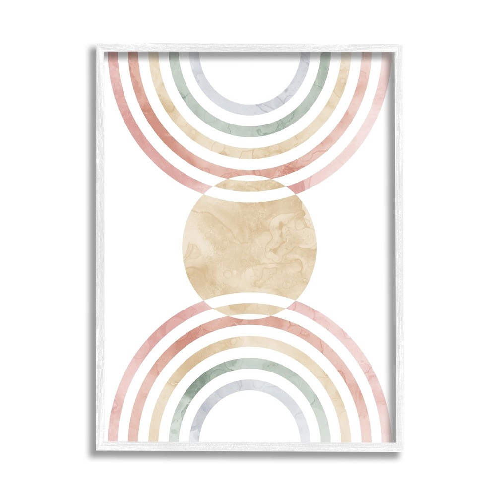 Circle with Abstract Rainbows Framed Giclee Art by Lil' Rue-image