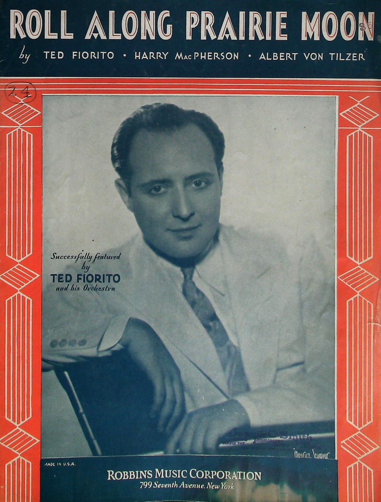Roll Along Prairie Moon Vintage Sheet Music Ted Fiorito Cover 1935