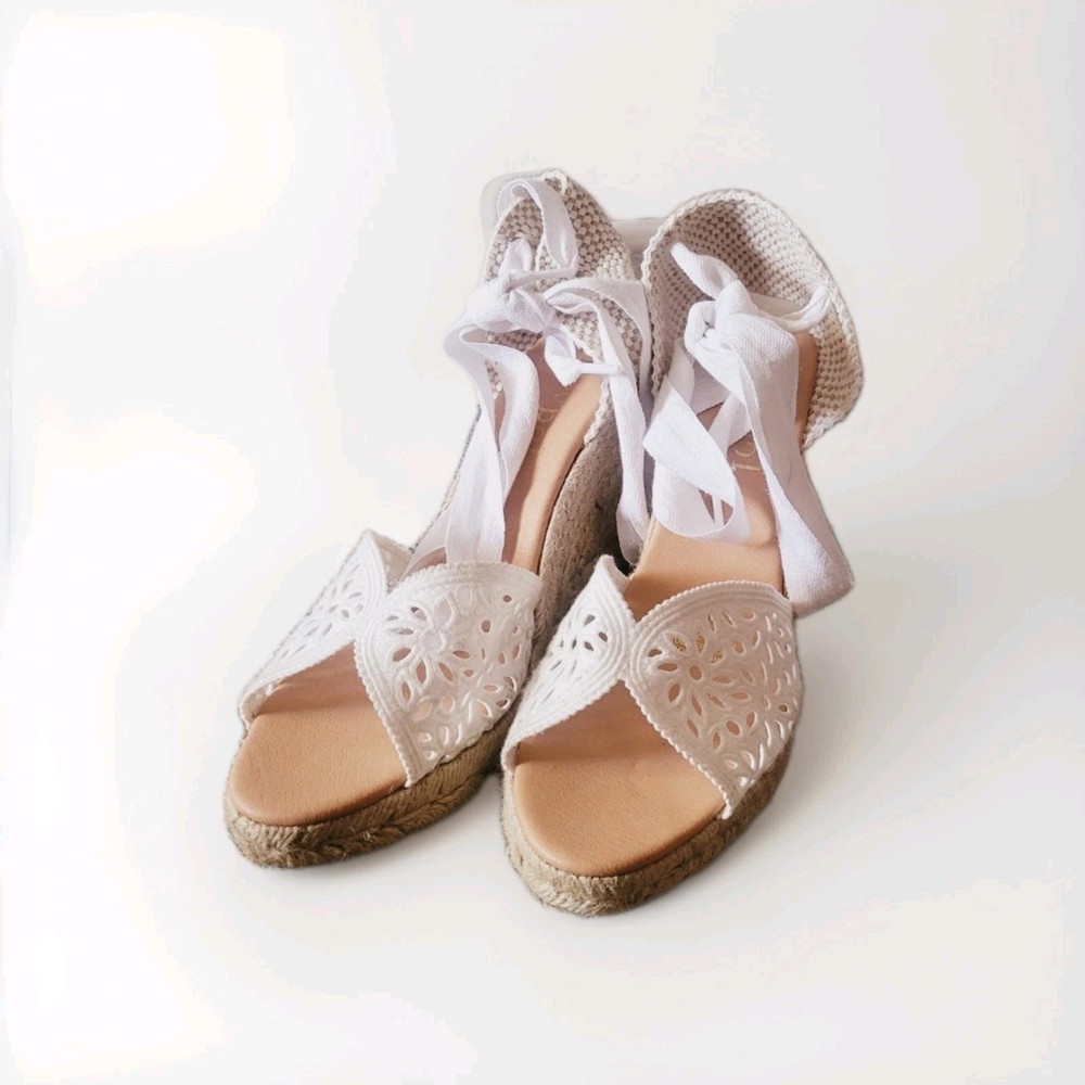 Maypol Lace-Up Wedge Espadrille Sandals Size 39