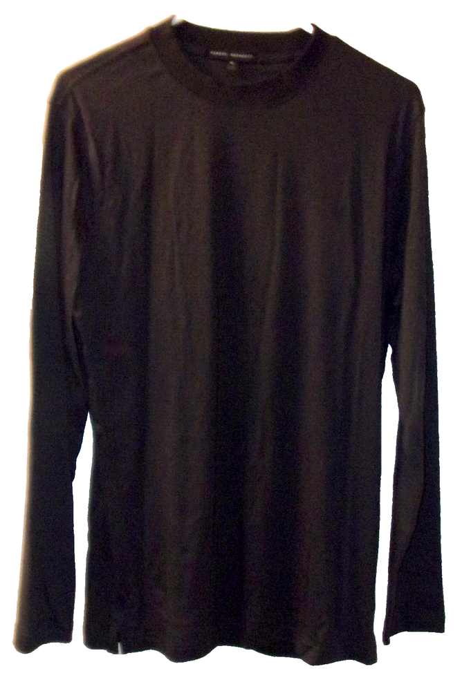 NEW ROBERT BARAKETT CANNON GRAY LONG SLEEVE HIGH CREW NECK PULL OVER SHIRT MEN M