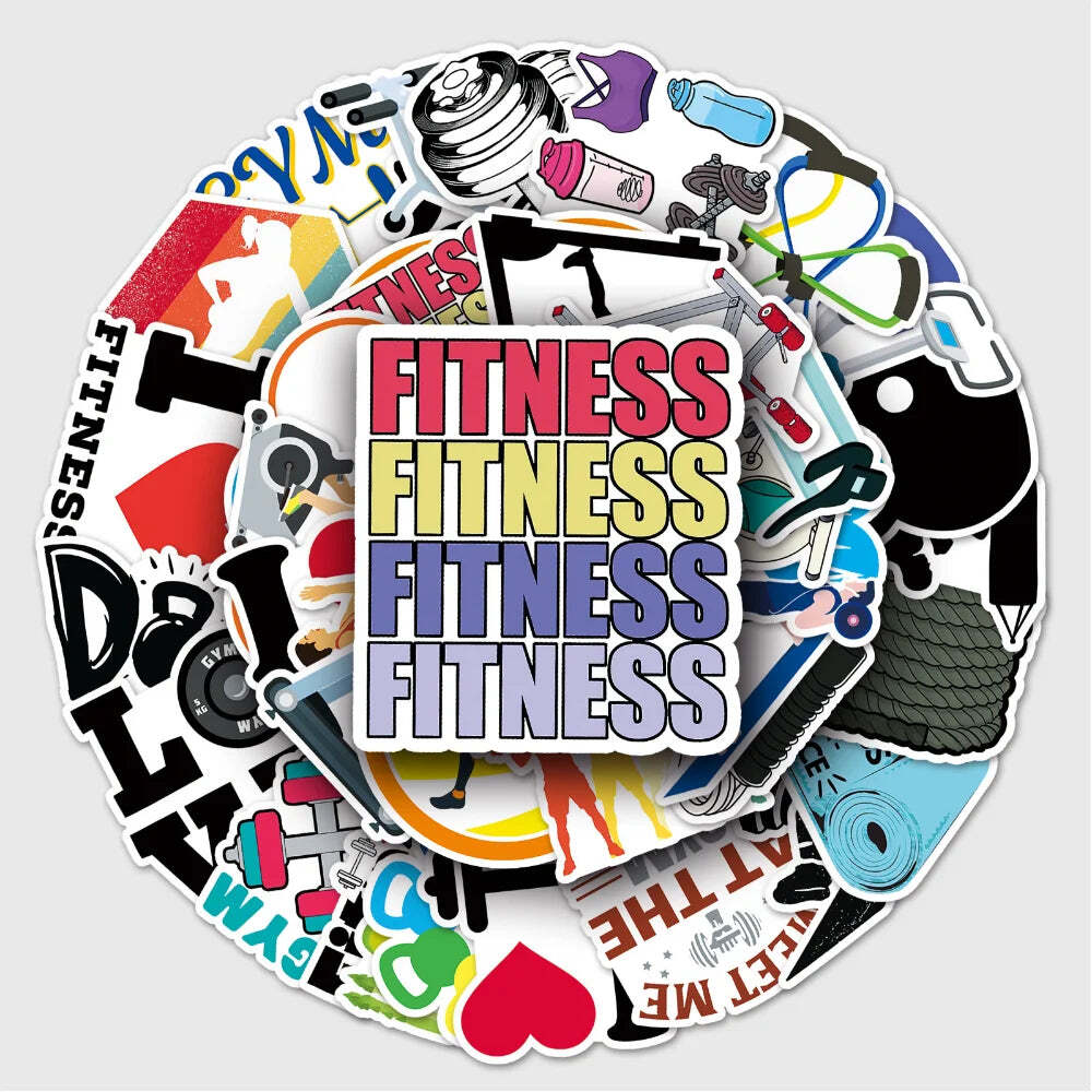 10/50Pcs Inspirational Fitness Graffiti Sticker Decals DIY Water Bottle Motorcyc
