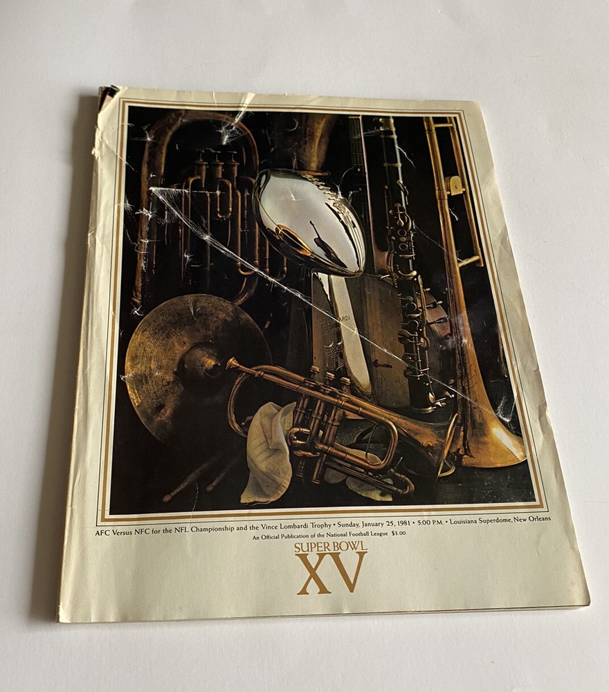 1981 Super Bowl XV 15 Program - Raiders vs Eagles at Superdome, New Orleans