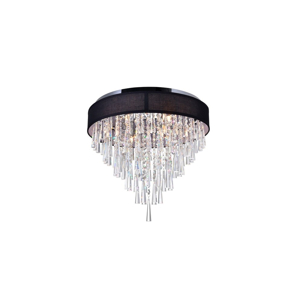 Franca 8 Light Drum Shade Flush Mount With Chrome Finish Chrome